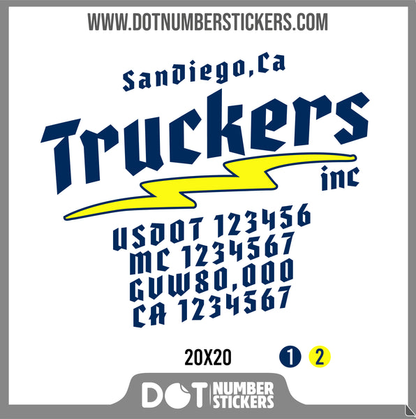 Company Name Truck Door Decal with USDOT & MC (set of 2)