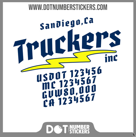  Truck Door Decal with USDOT & MC