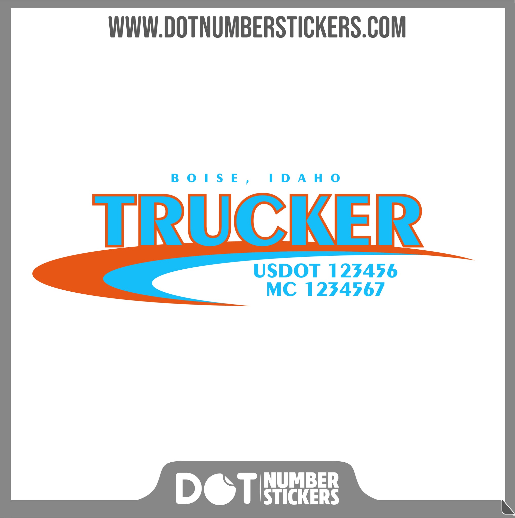  Truck Door Decal with USDOT & MC