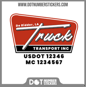  Truck Door Decal with USDOT & MC