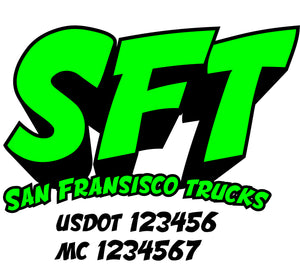  Truck Door Decal with USDOT & MC