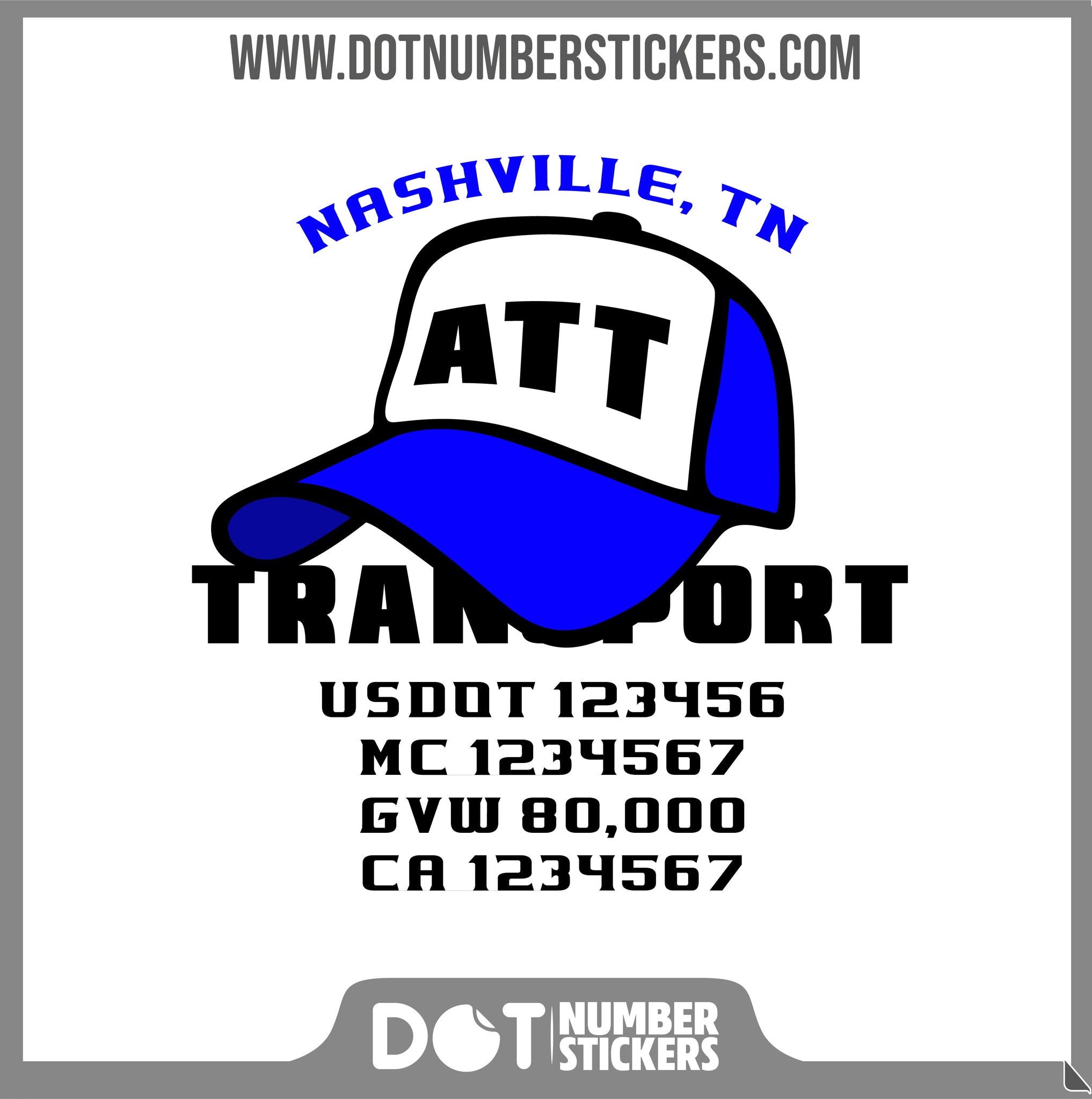  Truck Door Decal with USDOT & MC