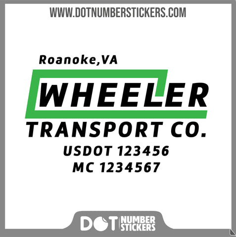  Truck Door Decal with USDOT & MC