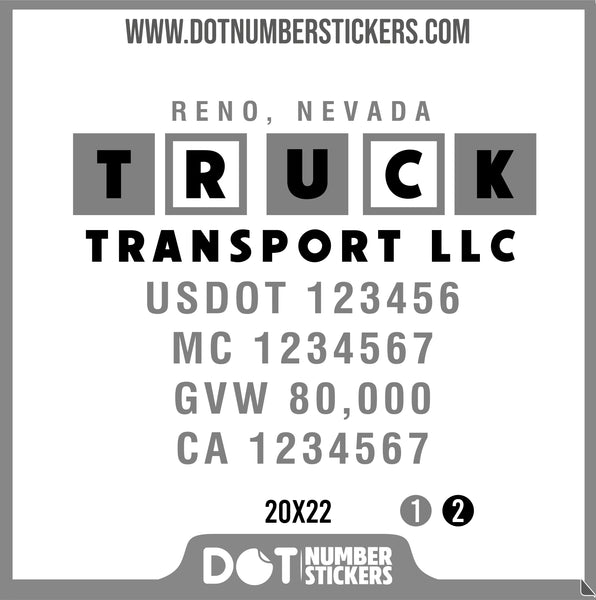 Company Name Truck Door Decal with USDOT & MC (set of 2)