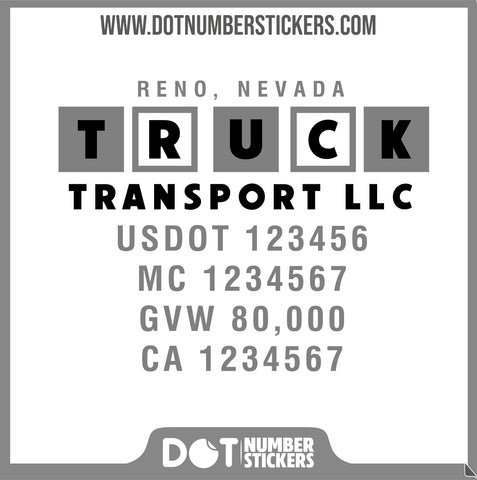  Truck Door Decal with USDOT & MC