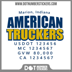  Truck Door Decal with USDOT & MC