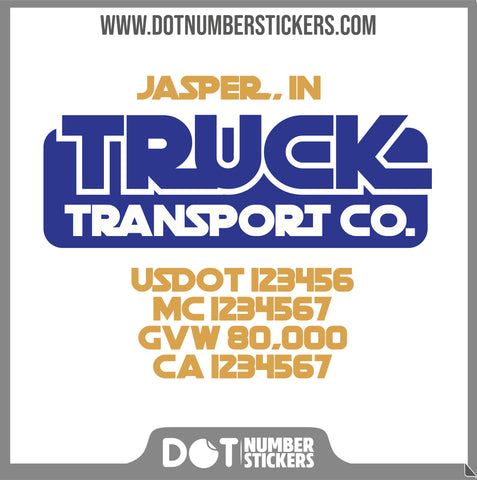  Truck Door Decal with USDOT & MC