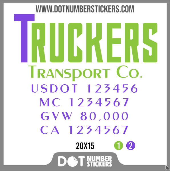 Company Name Truck Door Decal with USDOT & MC (set of 2)