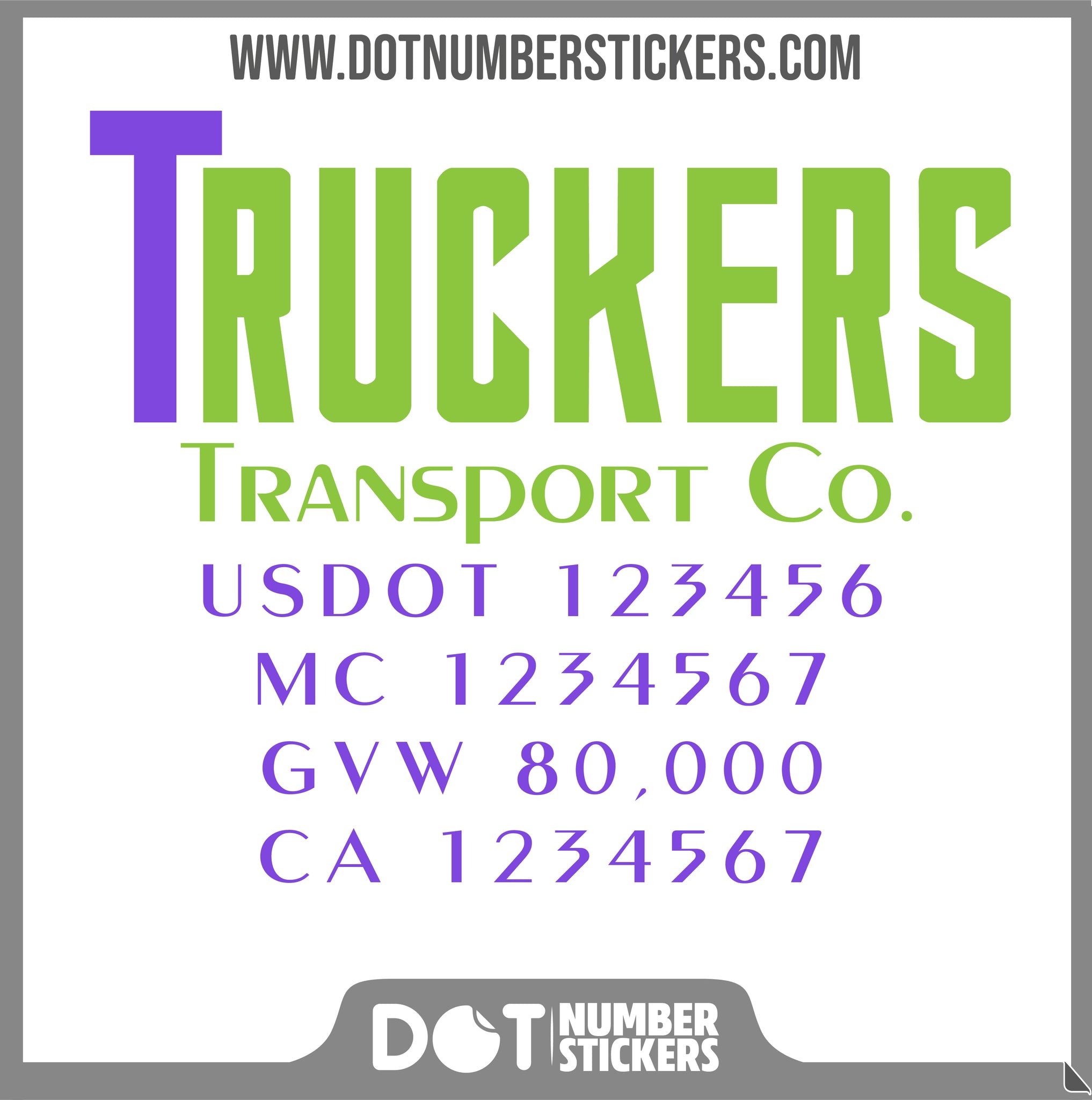  Truck Door Decal with USDOT & MC