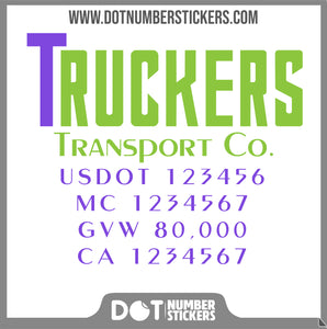  Truck Door Decal with USDOT & MC