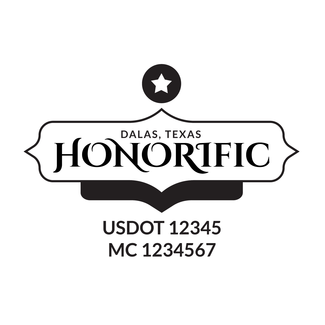 Truck door decal with USDOT and MC