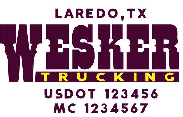  Truck Door Decal with USDOT & MC