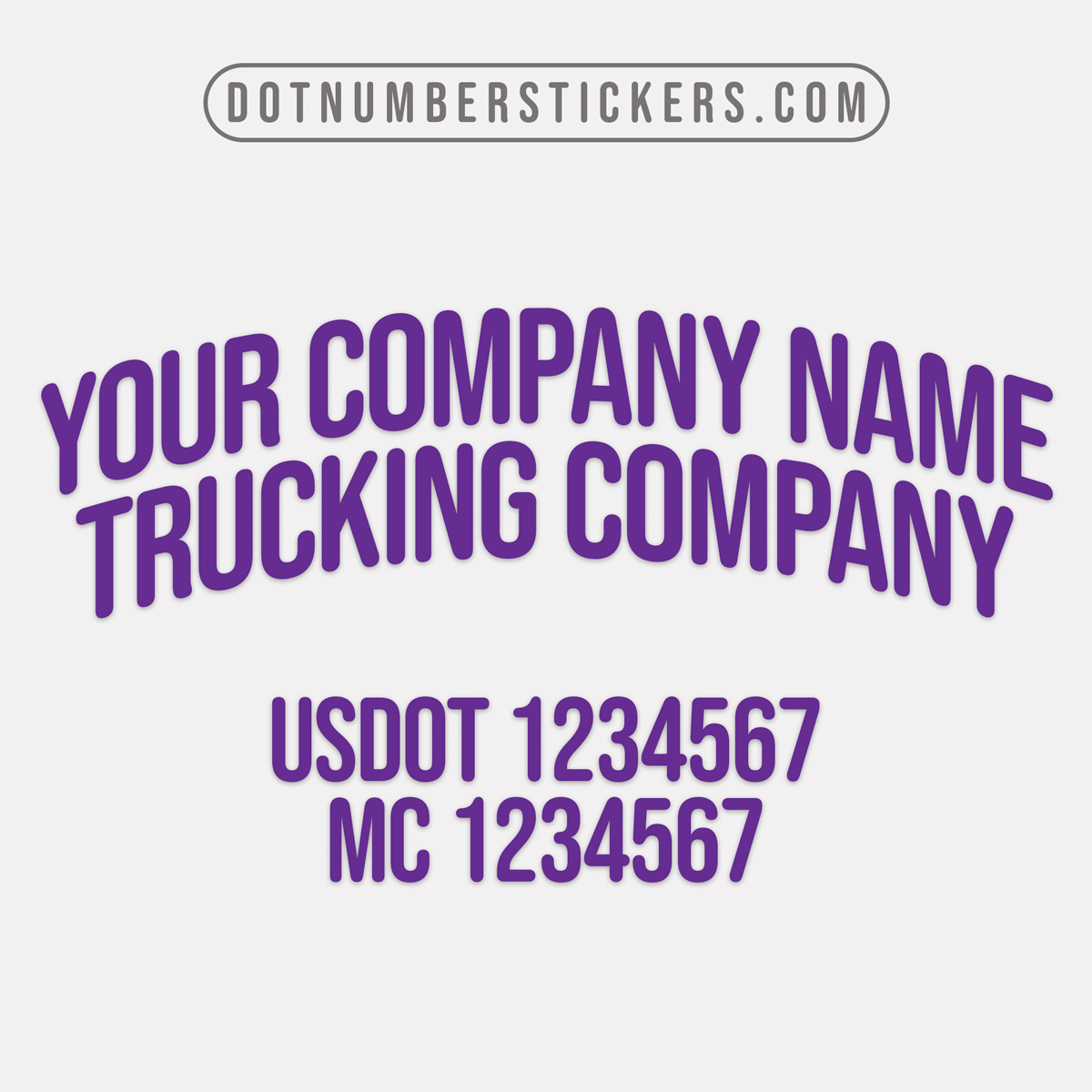 company name decal with usdot, mc