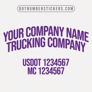 company name decal with usdot, mc