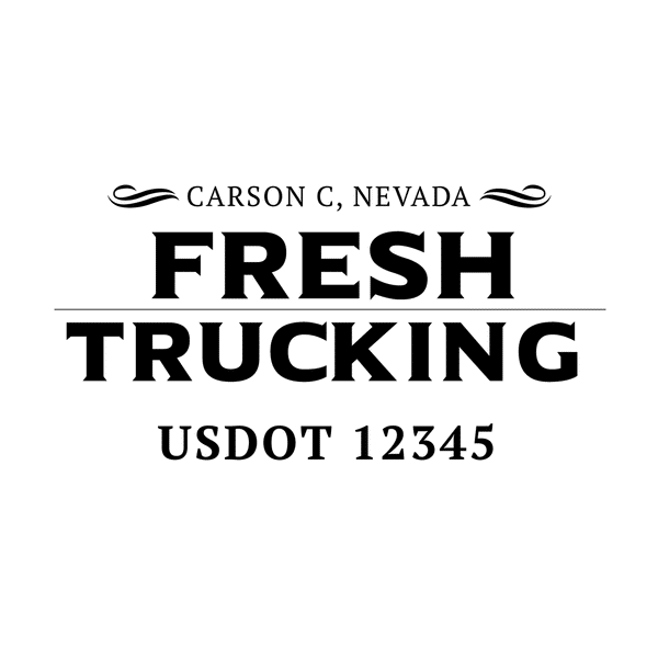 Truck door decal with USDOT 