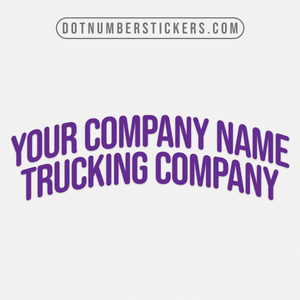 arched 2 line company name decal