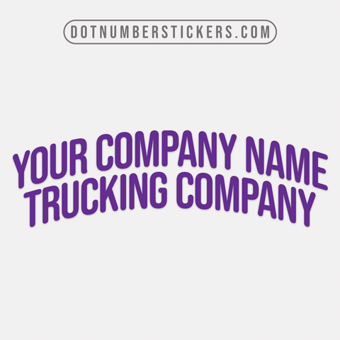 arched 2 line company name decal