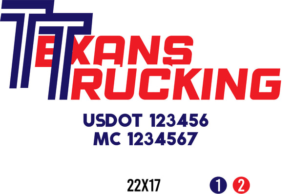 Company Name Truck Door Decal with USDOT & MC (set of 2)