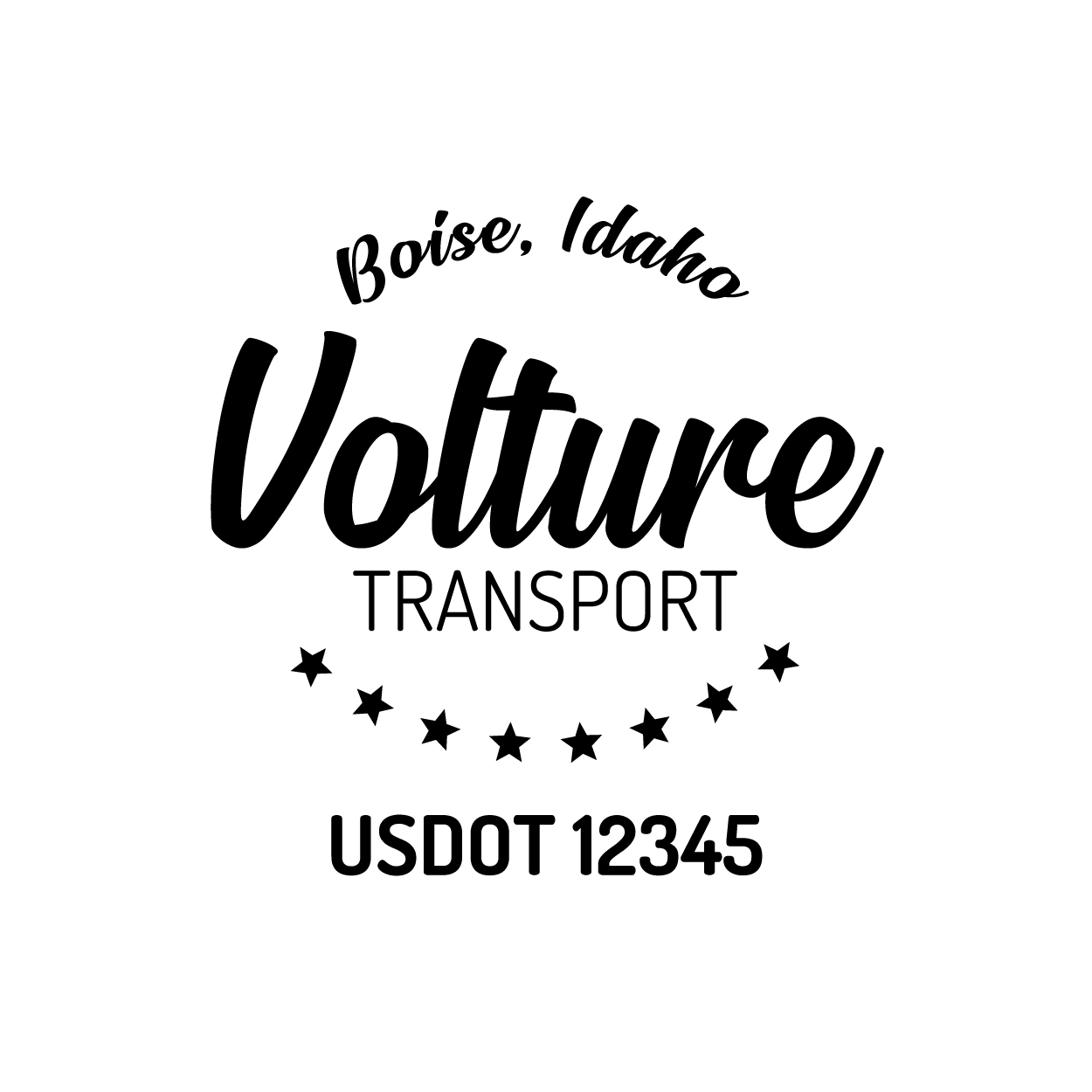 Truck door decal with USDOT 