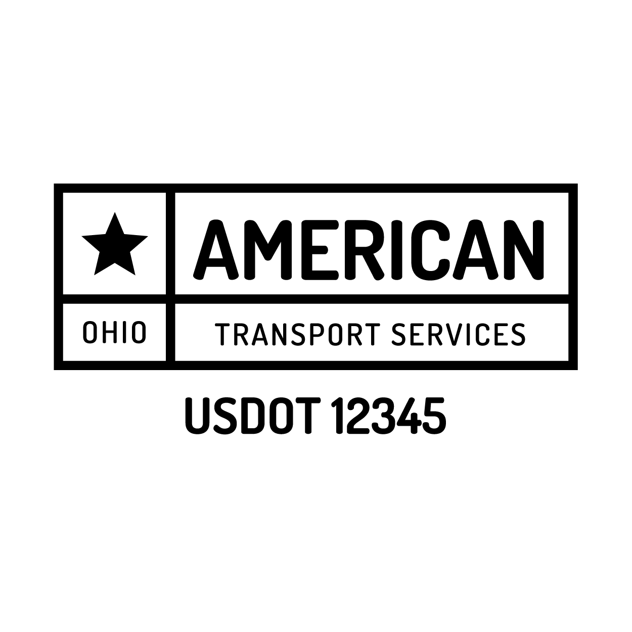 Truck door decal with USDOT 