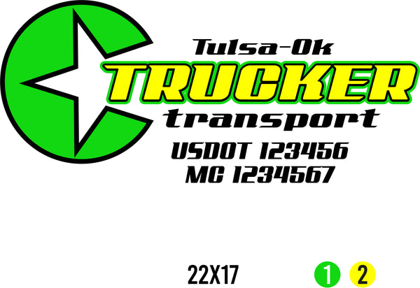 Company Name Truck Door Decal with USDOT & MC (set of 2)