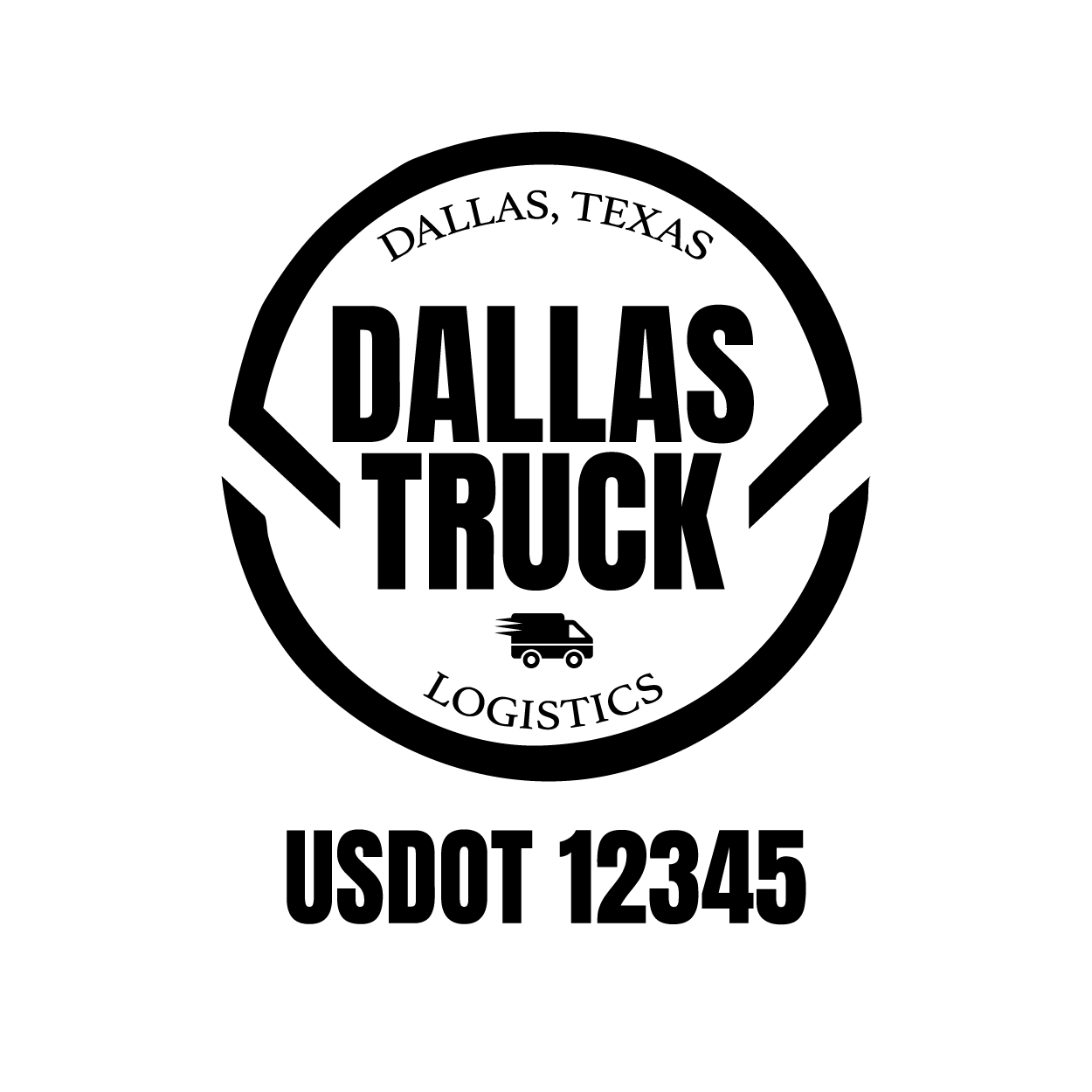 Truck door decal with USDOT 