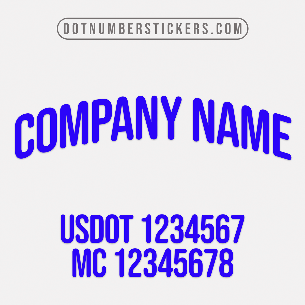 company name decal with usdot & mc