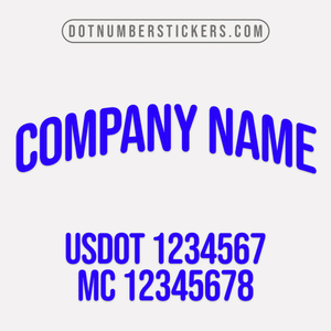 company name decal with usdot & mc