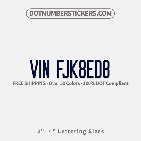 vin number truck decal