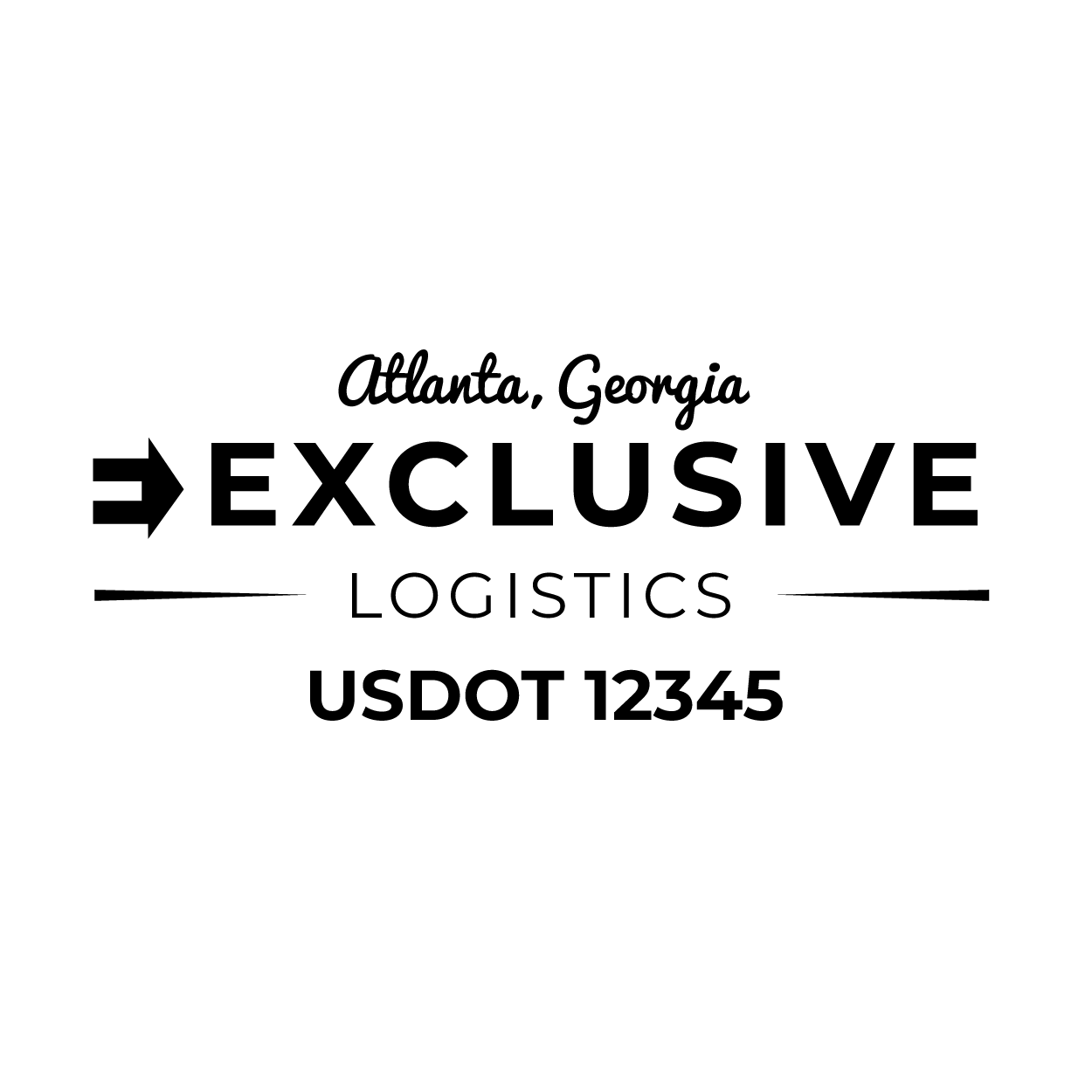 Truck door decal with USDOT 