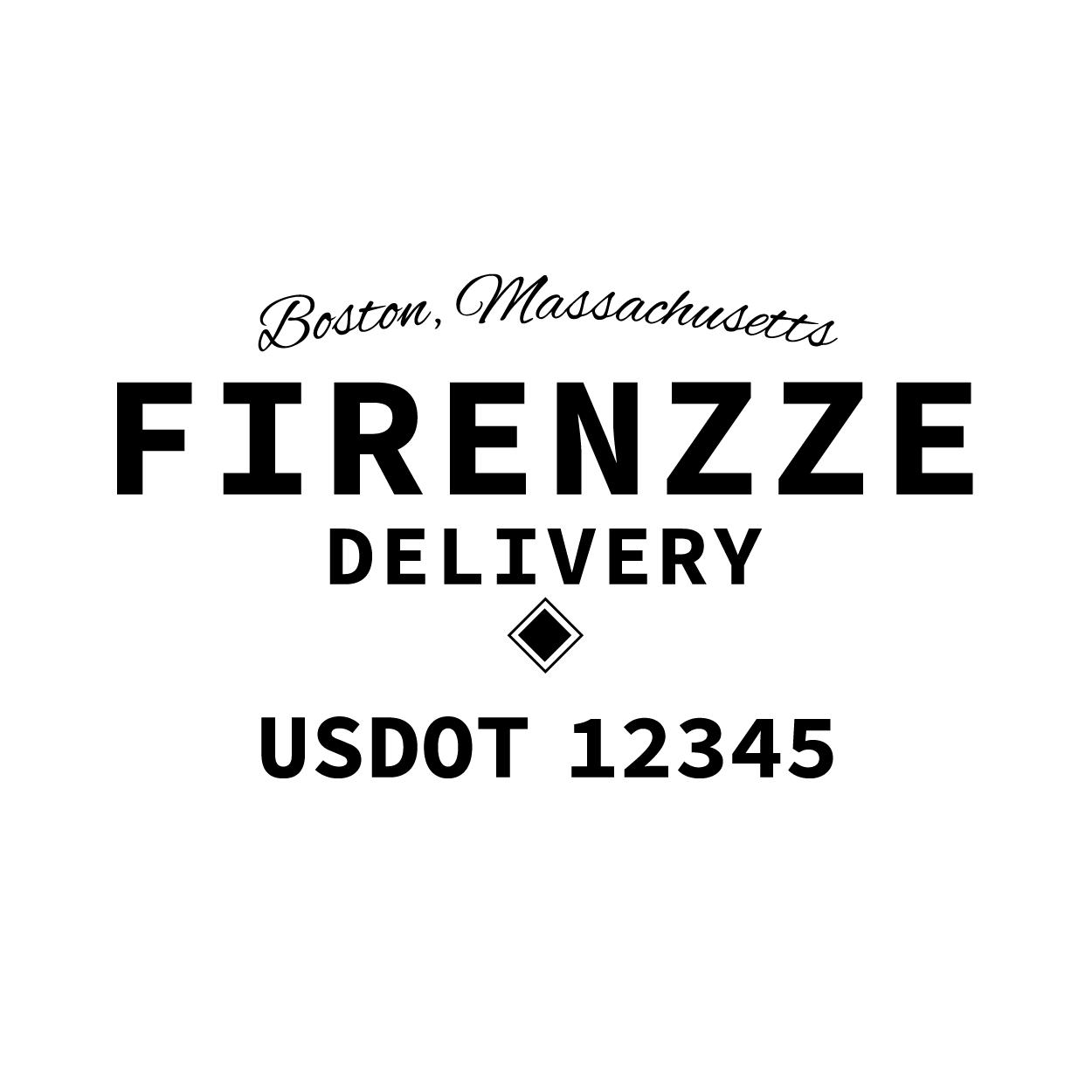 Truck door decal with USDOT 
