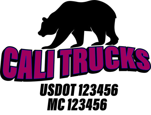 Truck Door Decal with USDOT & MC