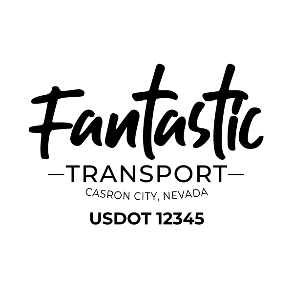 Truck door decal with USDOT 