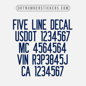 5 line decal for semi truck regulation 