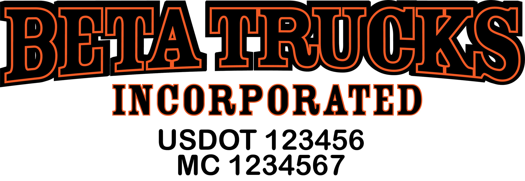  Truck Door Decal with USDOT & MC