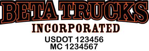  Truck Door Decal with USDOT & MC