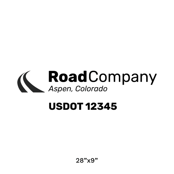 Truck door decal with USDOT 