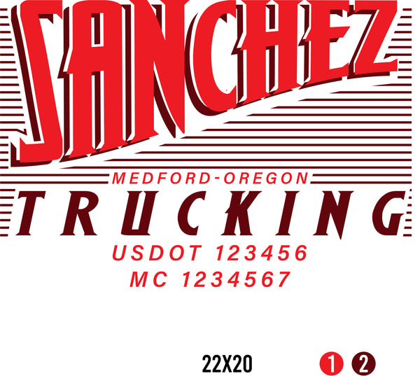 Company Name Truck Door Decal with USDOT & MC (set of 2)