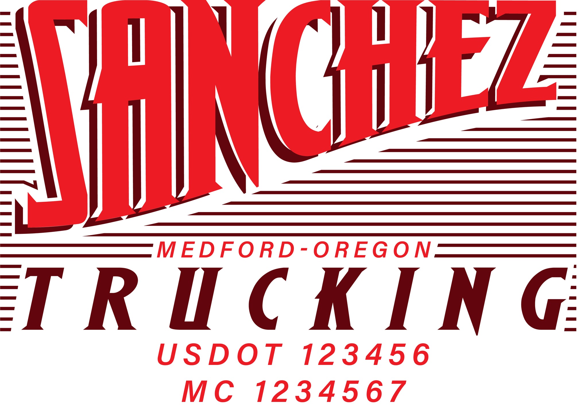  Truck Door Decal with USDOT & MC