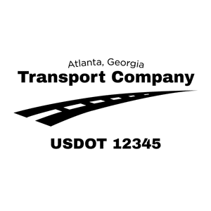 Truck door decal with USDOT 