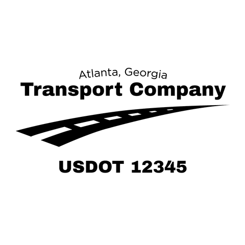 Truck door decal with USDOT 