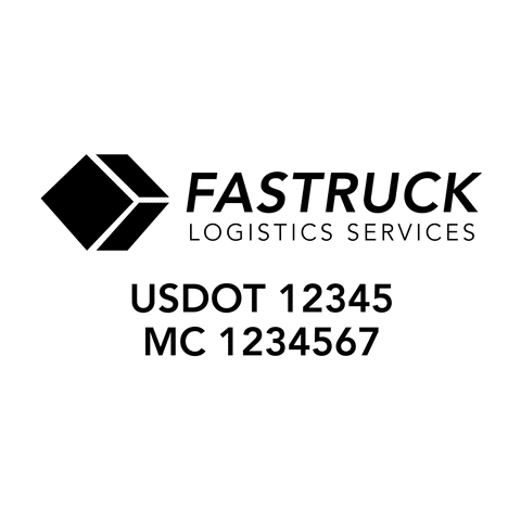 Truck door decal with USDOT and MC