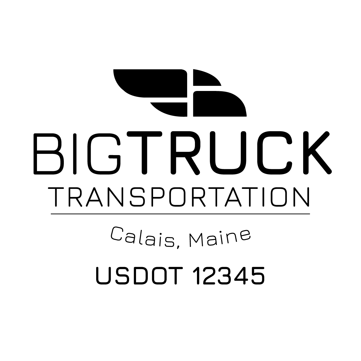 Truck door decal with USDOT 