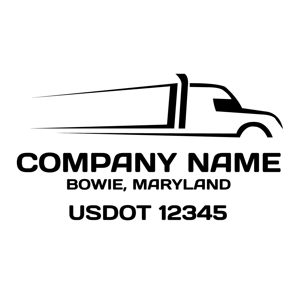 Truck door decal with USDOT 