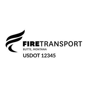 Truck door decal with USDOT 