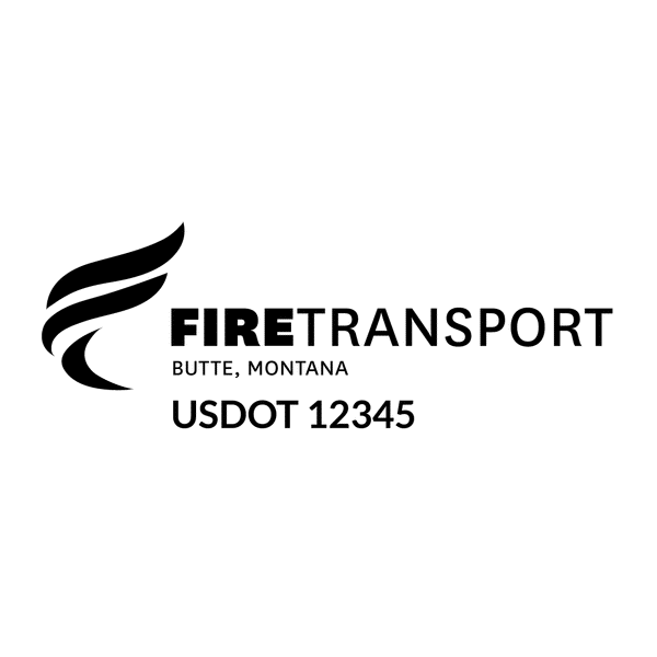 Truck door decal with USDOT 