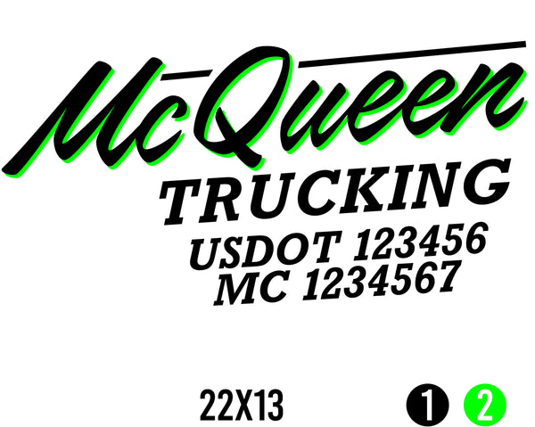 Company Name Truck Door Decal with USDOT & MC (set of 2)