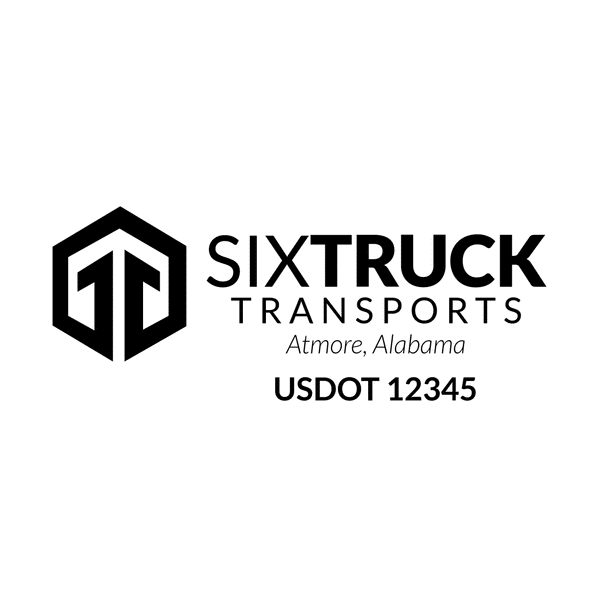 Truck door decal with USDOT 