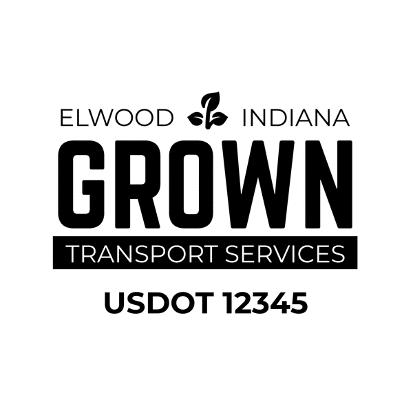 Truck door decal with USDOT 