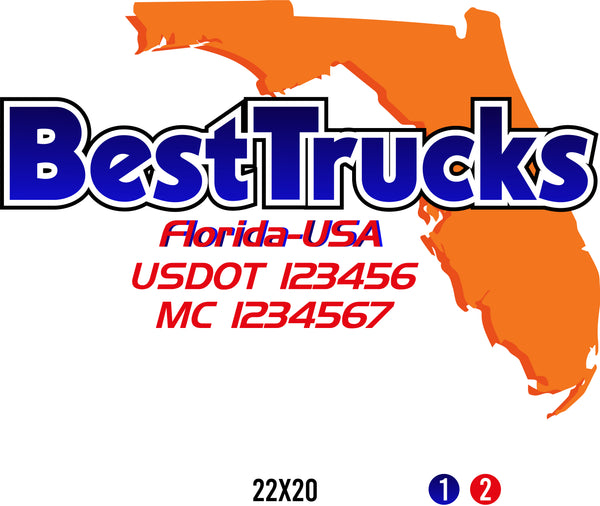 Company Name Truck Door Decal with USDOT & MC (set of 2)